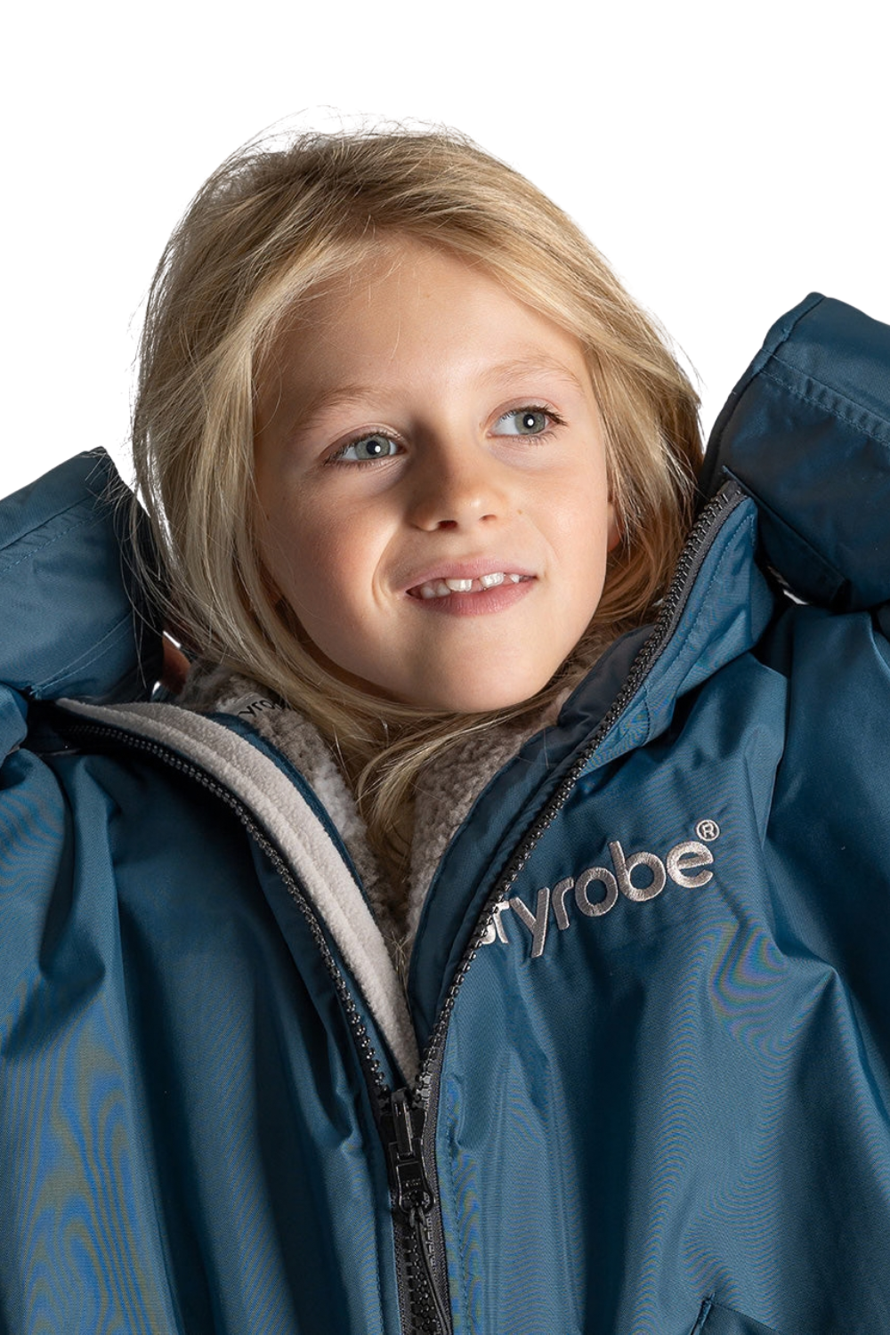 Dryrobe Advance Kids Long Sleeve Changing Robe Deep Sea Blue/Sand Camo