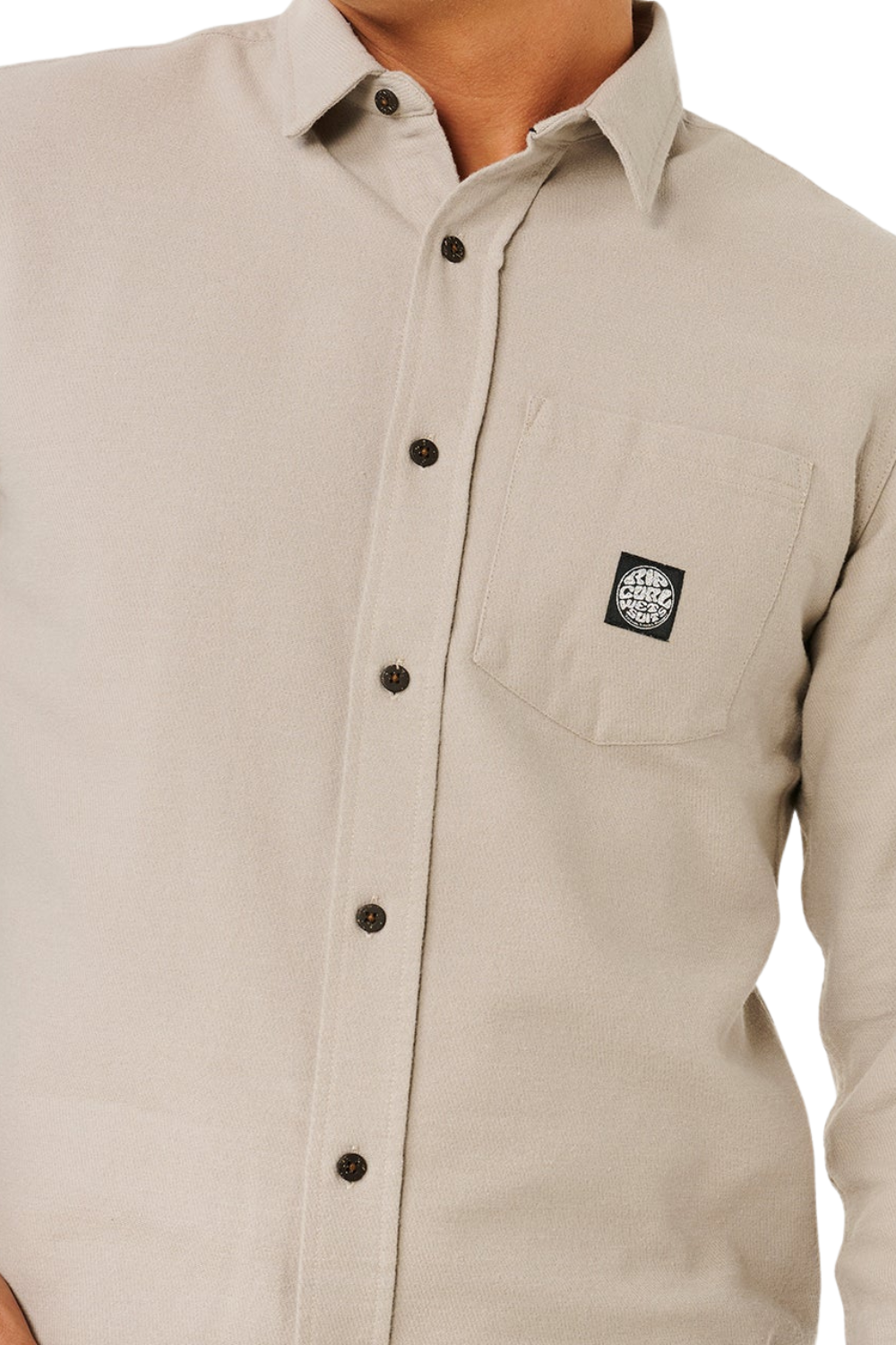 Rip Curl Premium Surf Mens Long Sleeve Shirt Stone