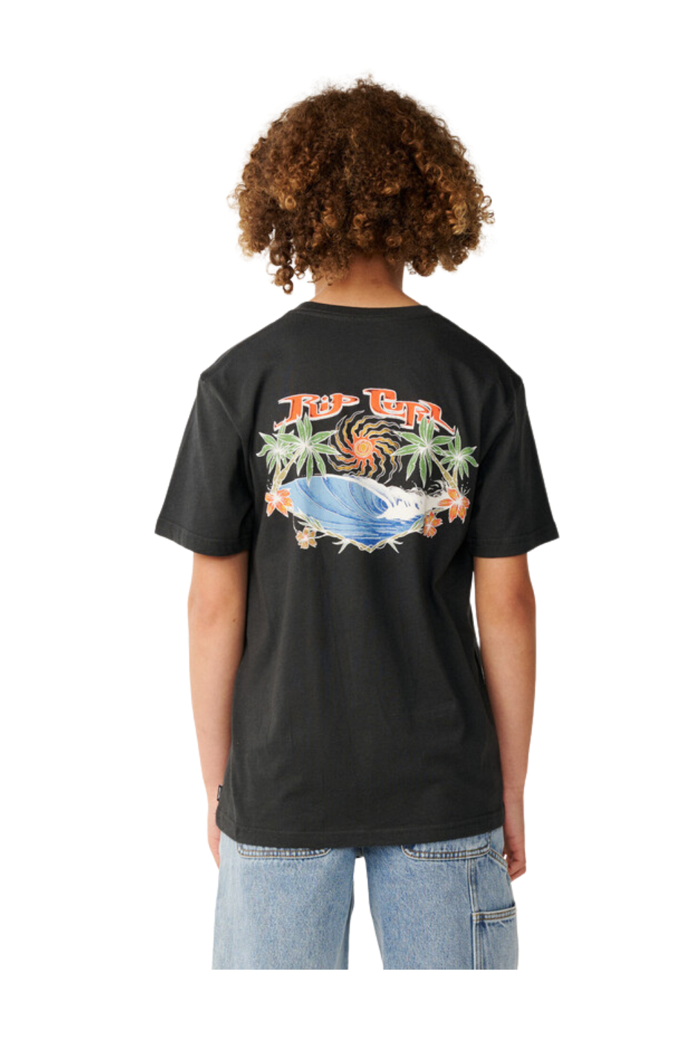 Rip Curl Hazed & Tubed Boys T-Shirt Washed Black