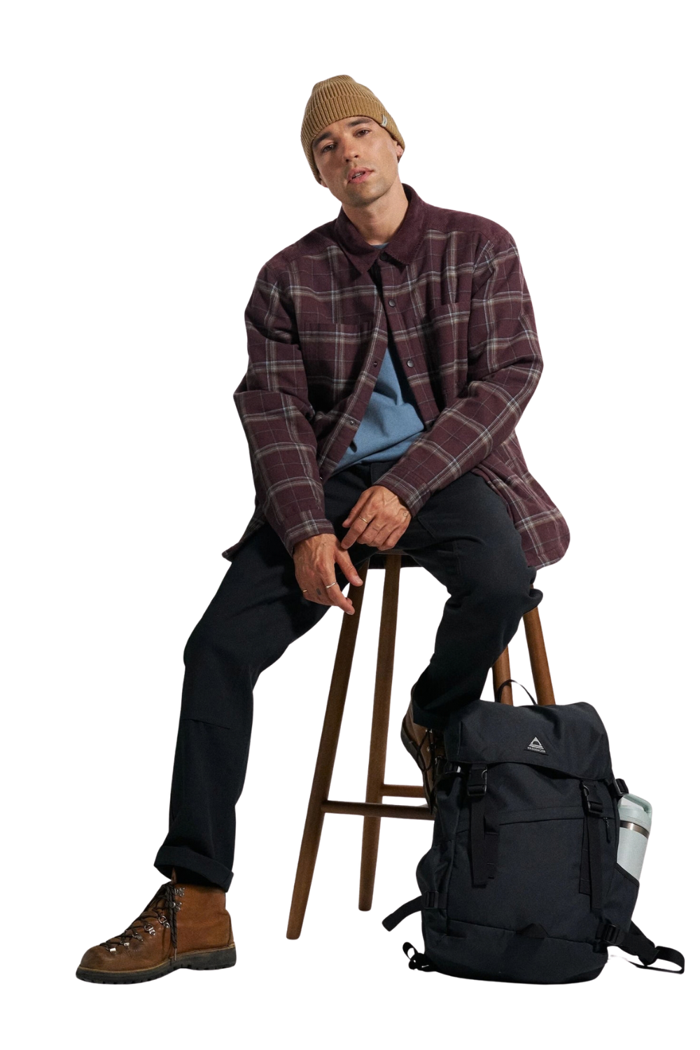 Passenger Kodiak Mens Sherpa Lined Overshirt Brambleberry Check