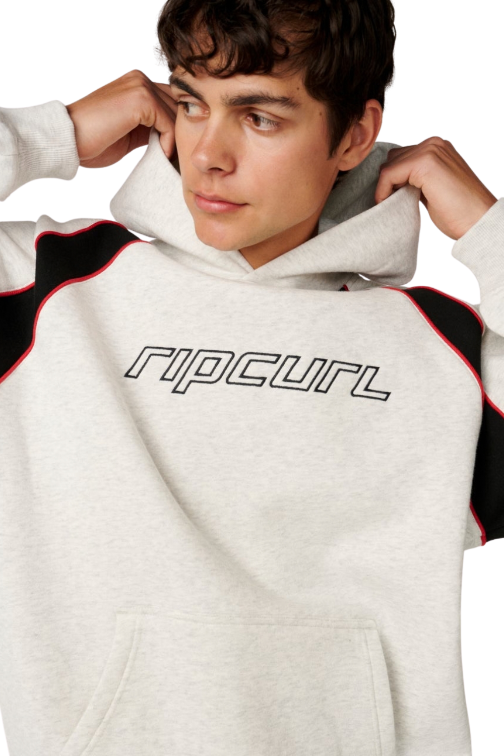 Rip Curl Archive Panel Ride Mens Hoodie Grey Marle