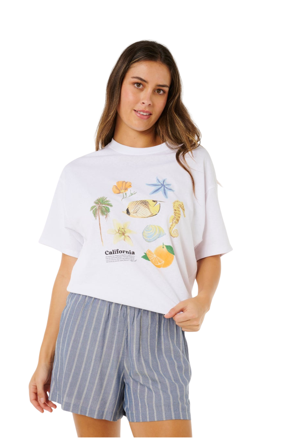 Rip Curl Beach Days Womens Pinstripe Shorts Dusty Blue