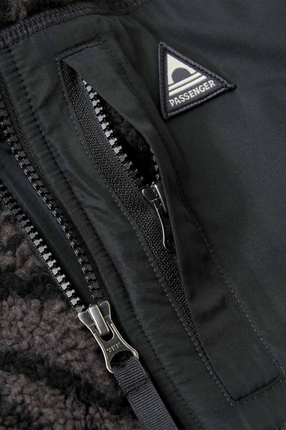 Passenger Offroad Mens Sherpa Half Zip Fleece Strata Swirl Black