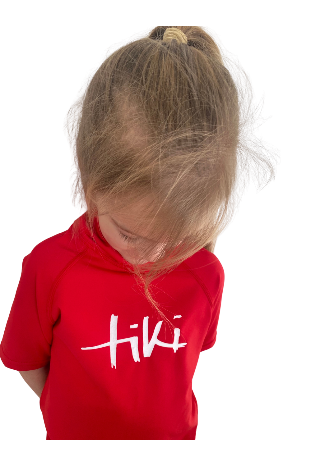 Tiki Kids S/S Rash Vest with Logo Red