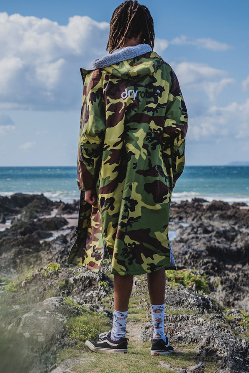 Dryrobe Adults Remix Long Sleeve Changing Robe Green Camo/Grey