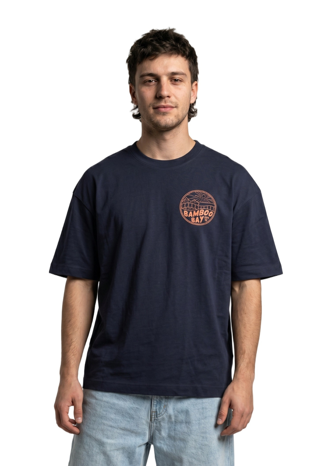BamBooBay Mountain Badge Mens T-Shirt Navy