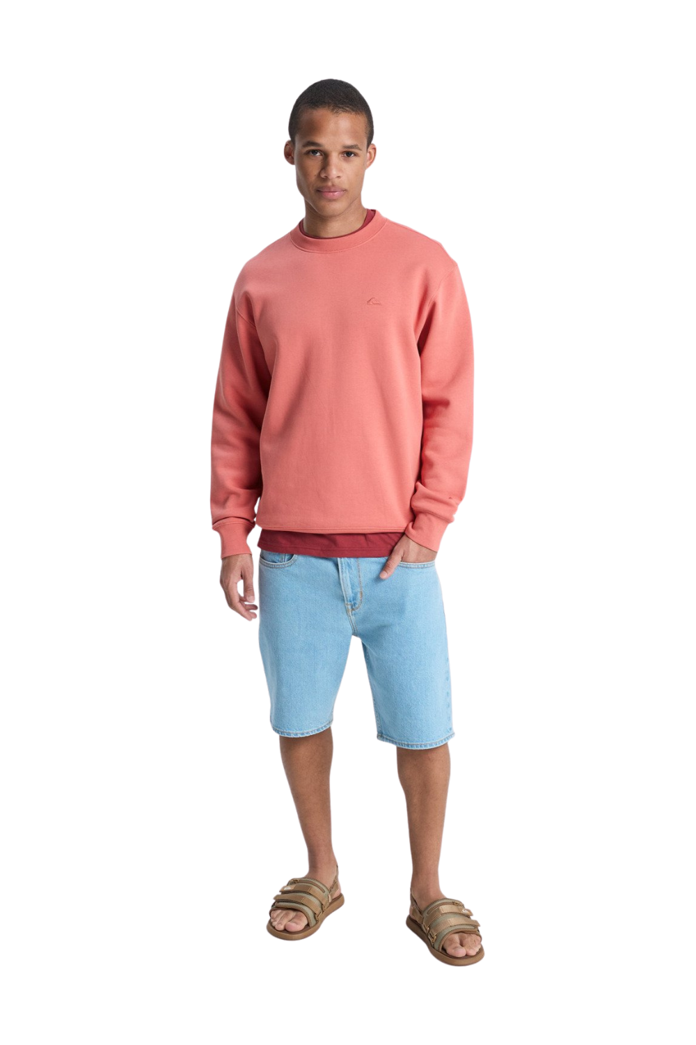 Quiksilver Salt Water Mens Crewneck Sweatshirt Desert Sand