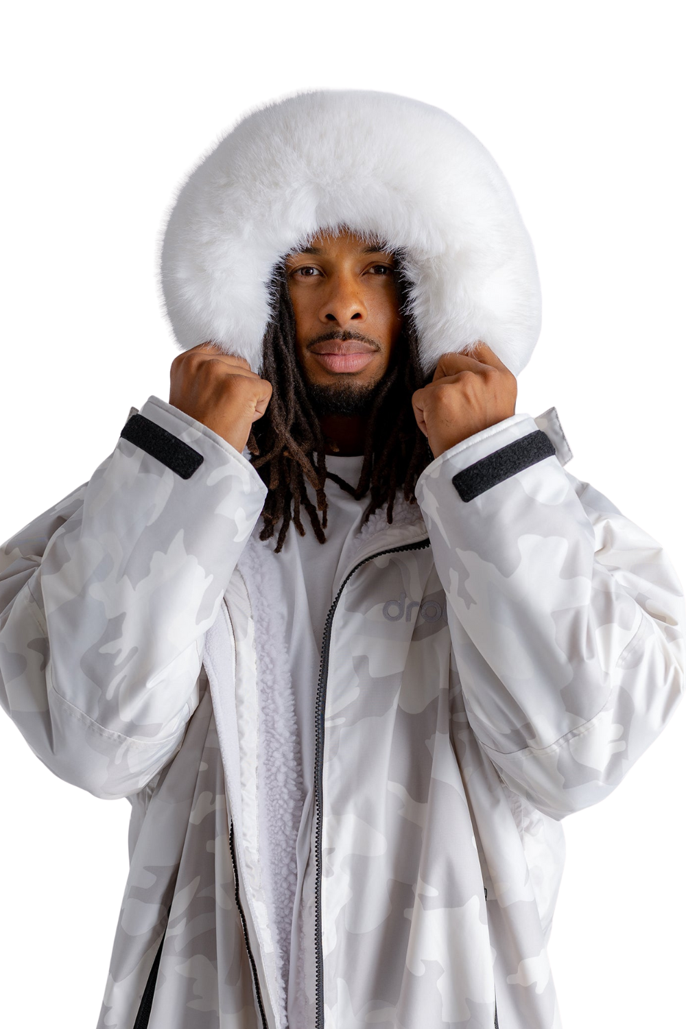 Dryrobe Adults Alpine Advance Long Sleeve Changing Robe White Camo