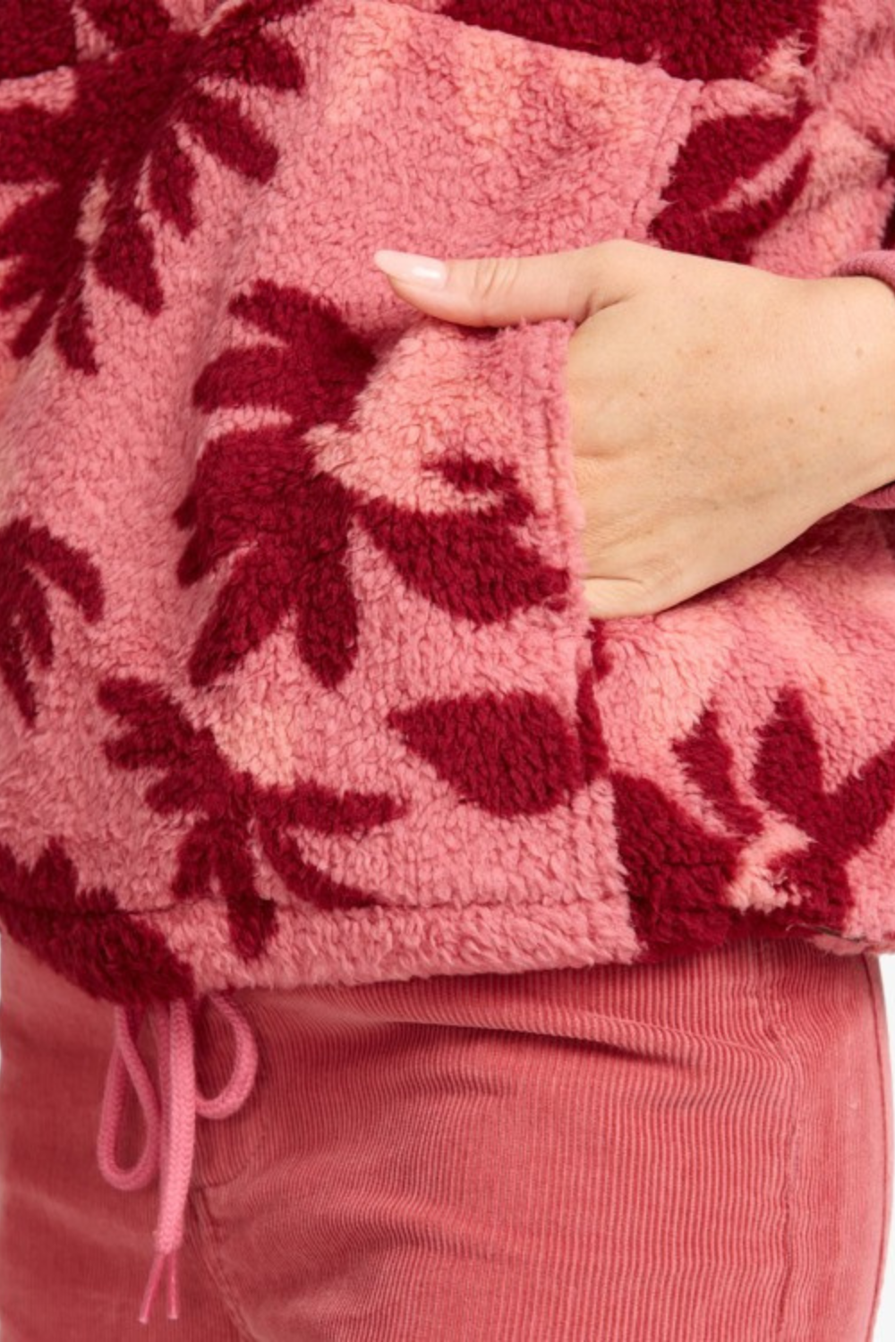 Billabong Time Off Half Zip Polar Fleece Mauve Rose