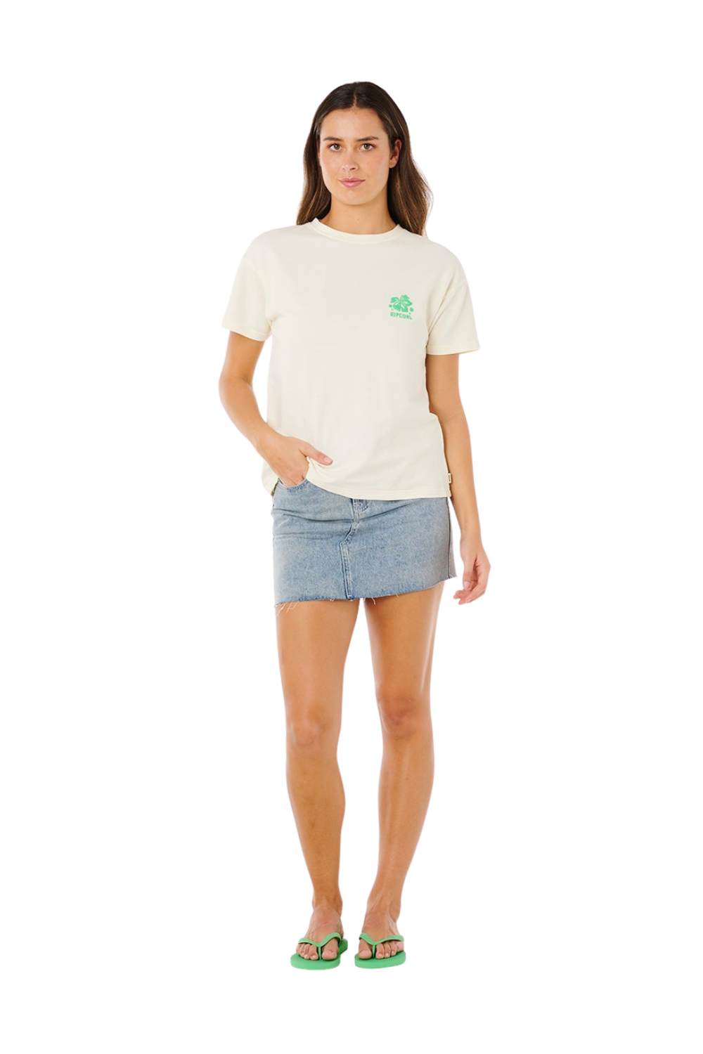 Rip Curl Surf Puff Party Pack Womens Relaxed T-Shirt Bone