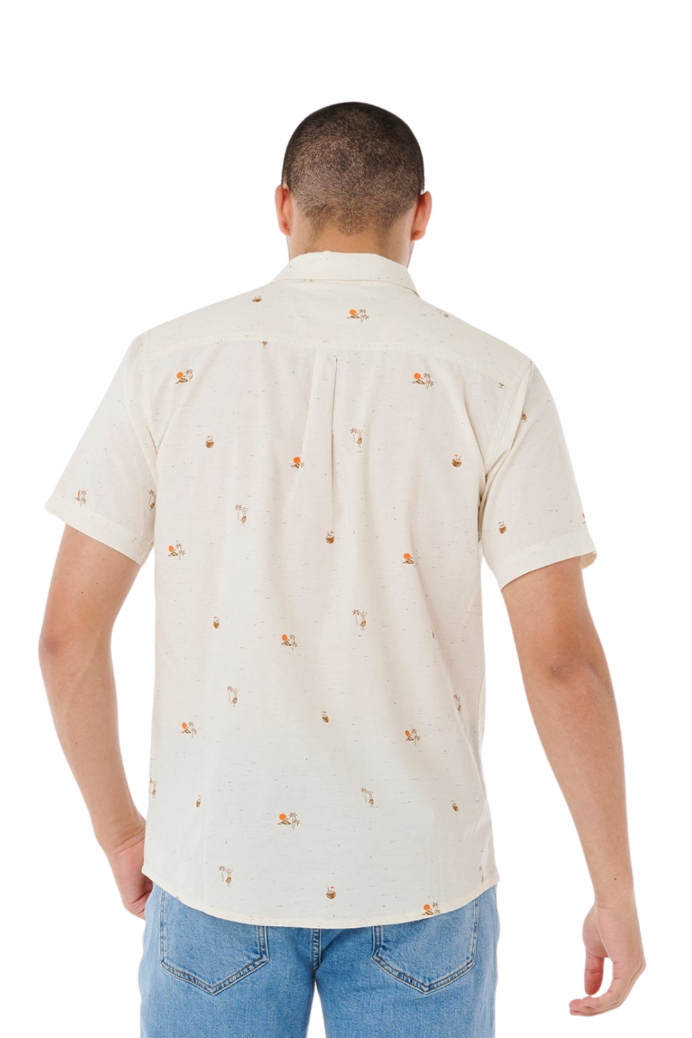 Rip Curl Skelly Breach Mens Short Sleeve Shirt Off White