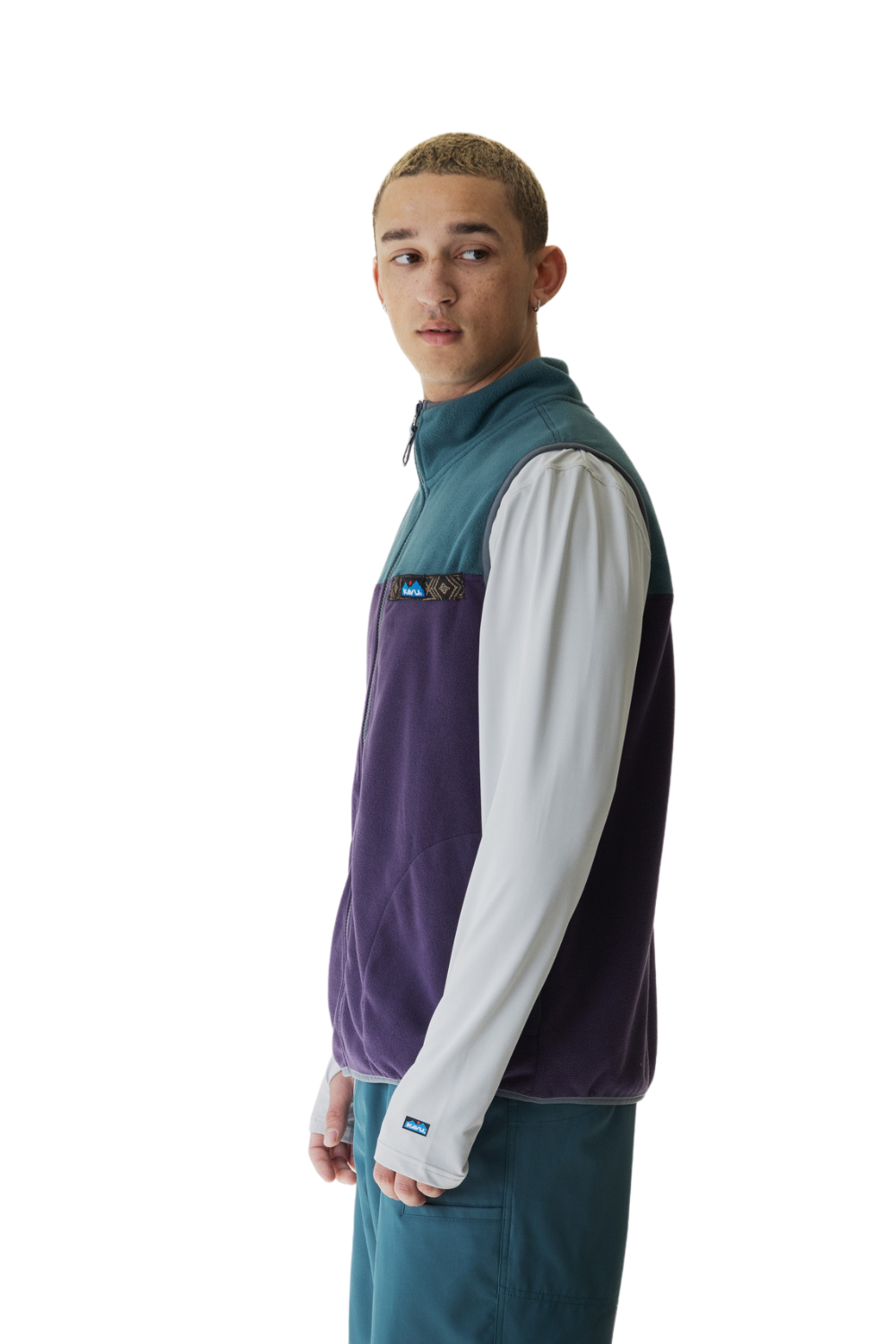 Kavu West Mens Fleece Vest Purple Kale
