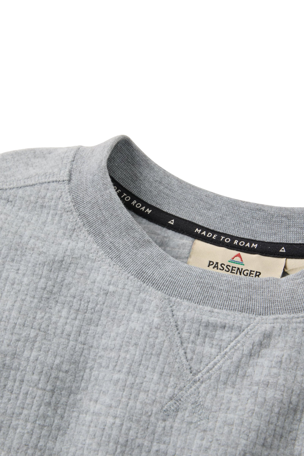 Passenger Forestscape Mens Grid Fleece Crewneck Sweatshirt Grey Marl