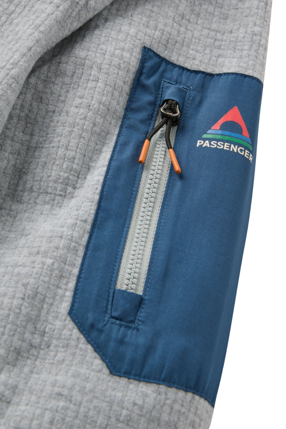 Passenger Forestscape Mens Grid Fleece Crewneck Sweatshirt Grey Marl