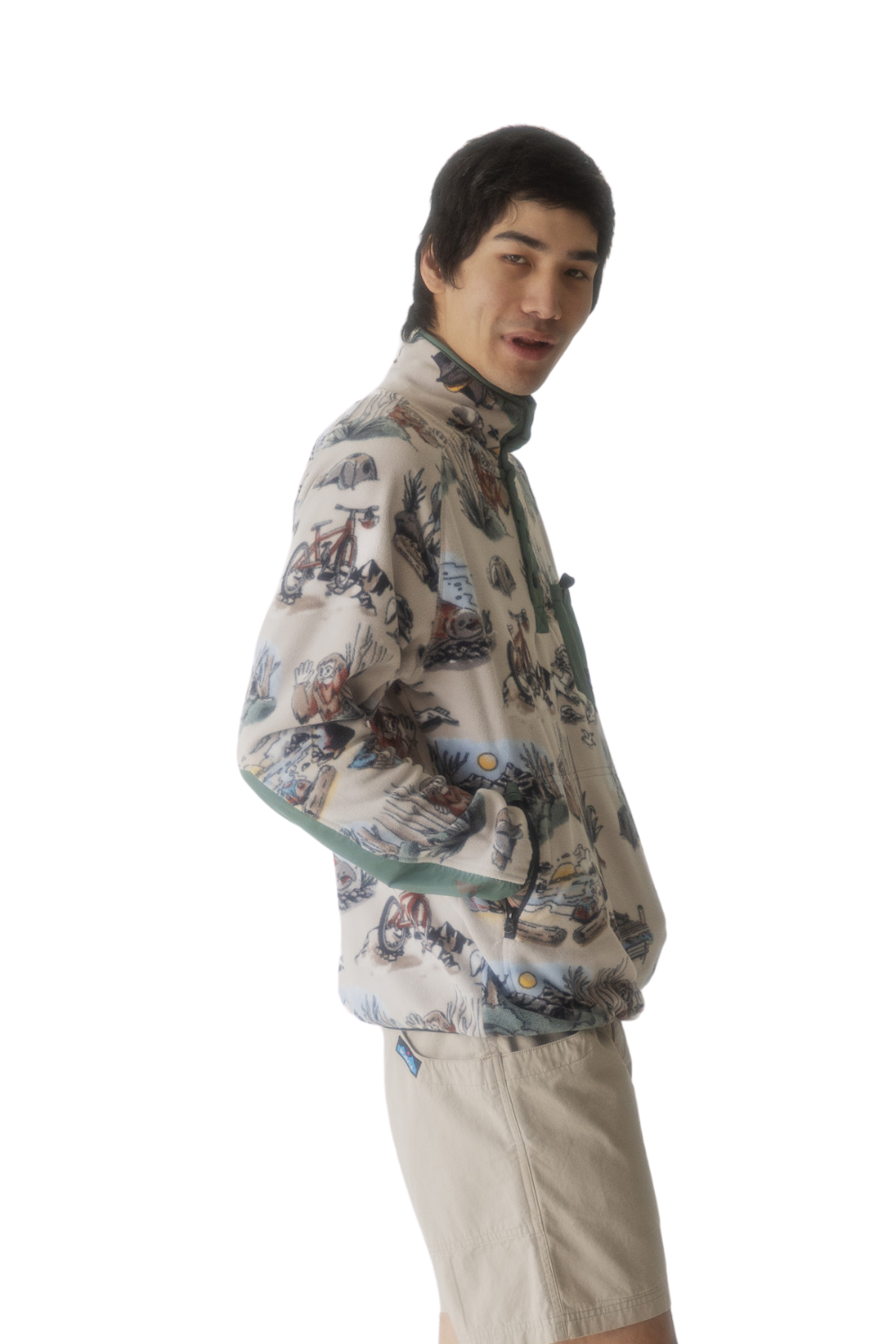 Kavu Teannaway Mens Polar Fleece Snap Pullover Places To Be