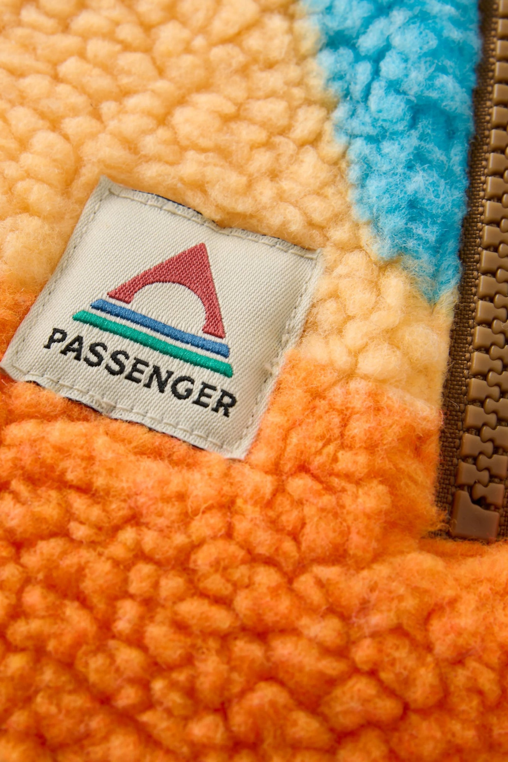 Passenger Fairbanks Womens Full Zip Recycled Sherpa Fleece Mountain Sunset Multi