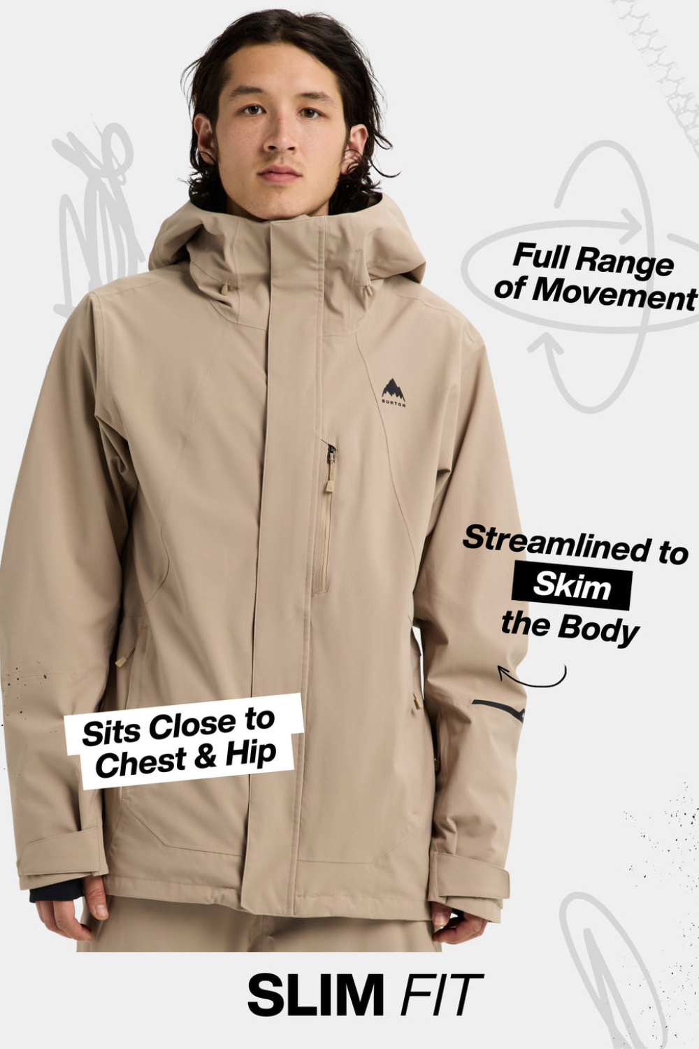 Burton Reserve 2L Mens Technical Ski & Snowboard Jacket Bear Hug Brown