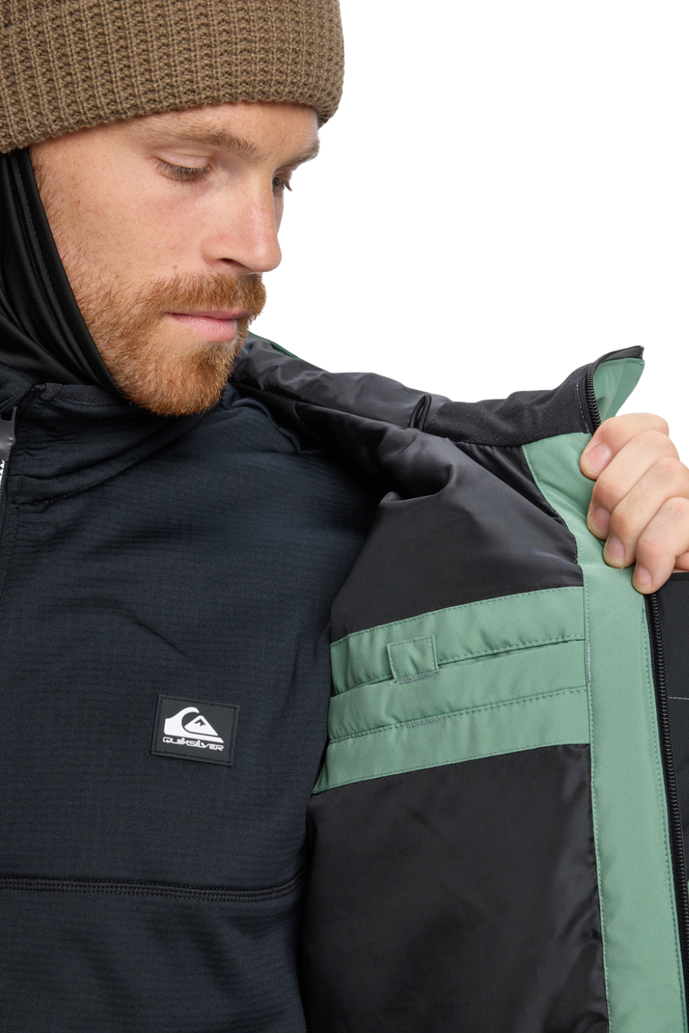 Quiksilver Mens Sycamore Block 20K Technical Snow Jacket Dark Ivy