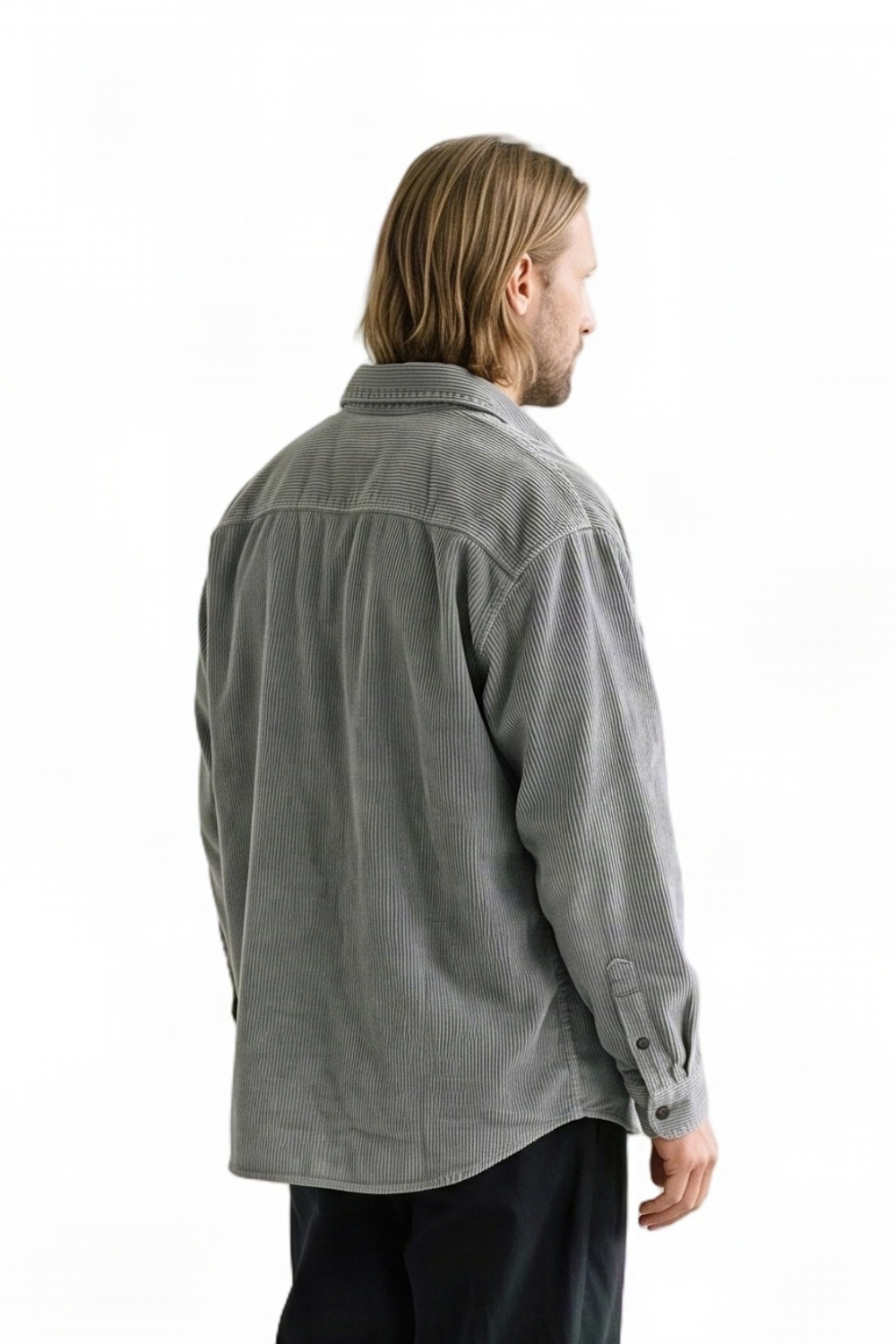 BamBooBay Chill Cord Mens Long Sleeved Shirt Grey