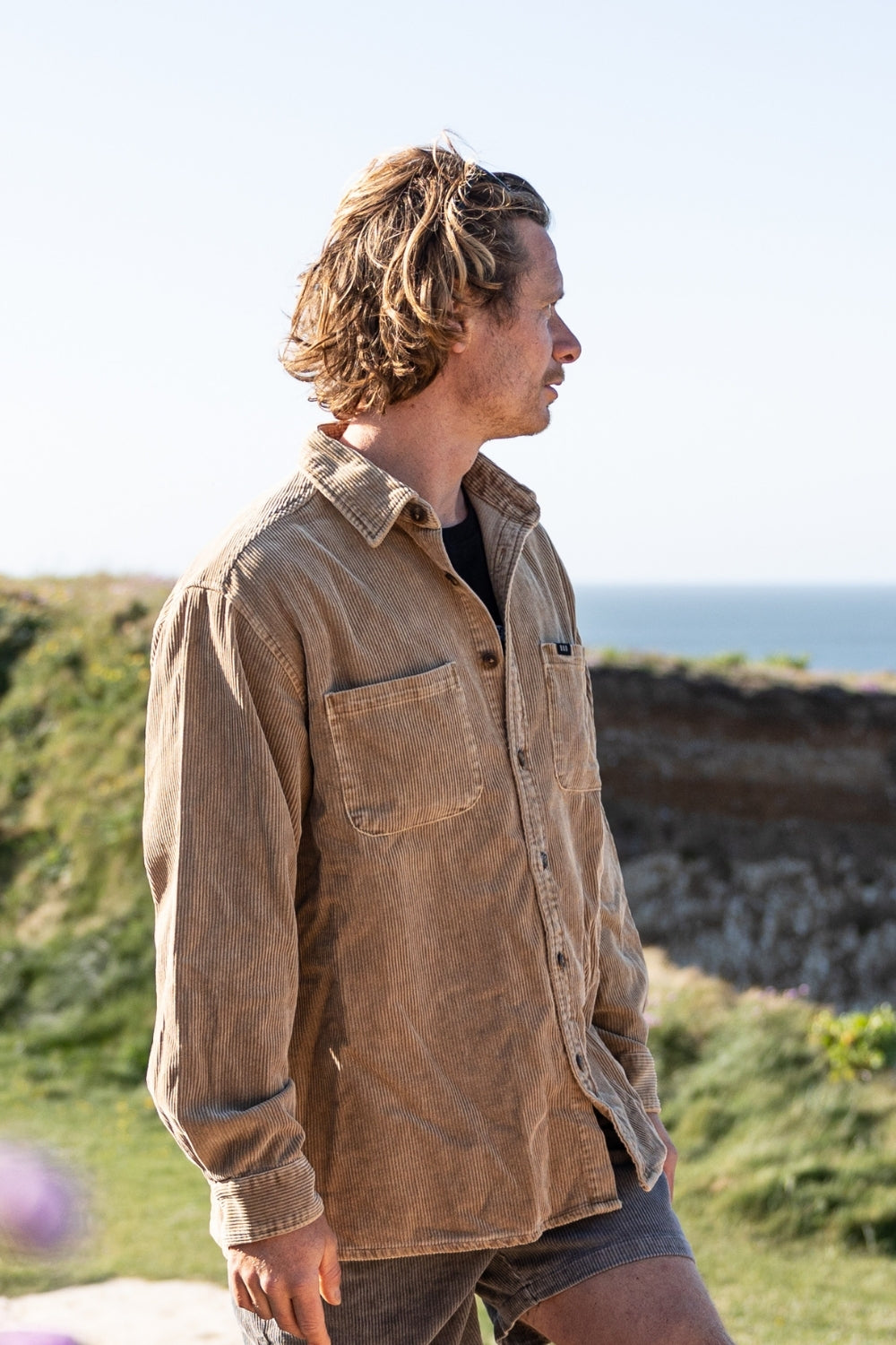 BamBooBay Chill Cord Long Sleeve Shirt Mushroom