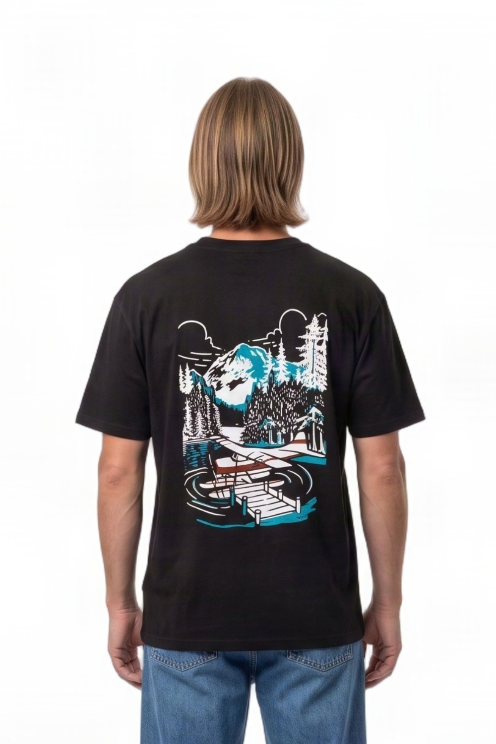 BamBooBay Seaplane Mens T-Shirt Black