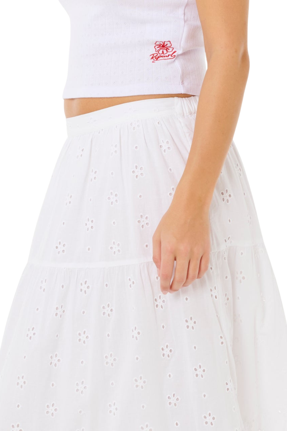 Rip Curl Oasis Broderie Maxi Skirt White