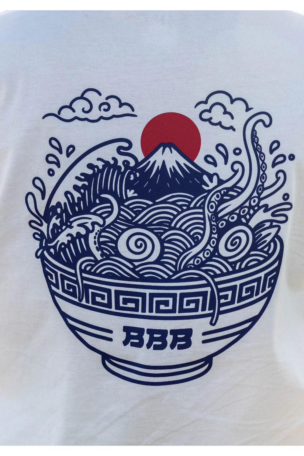 BamBooBay Ramen Mens T-Shirt Stone Wash White