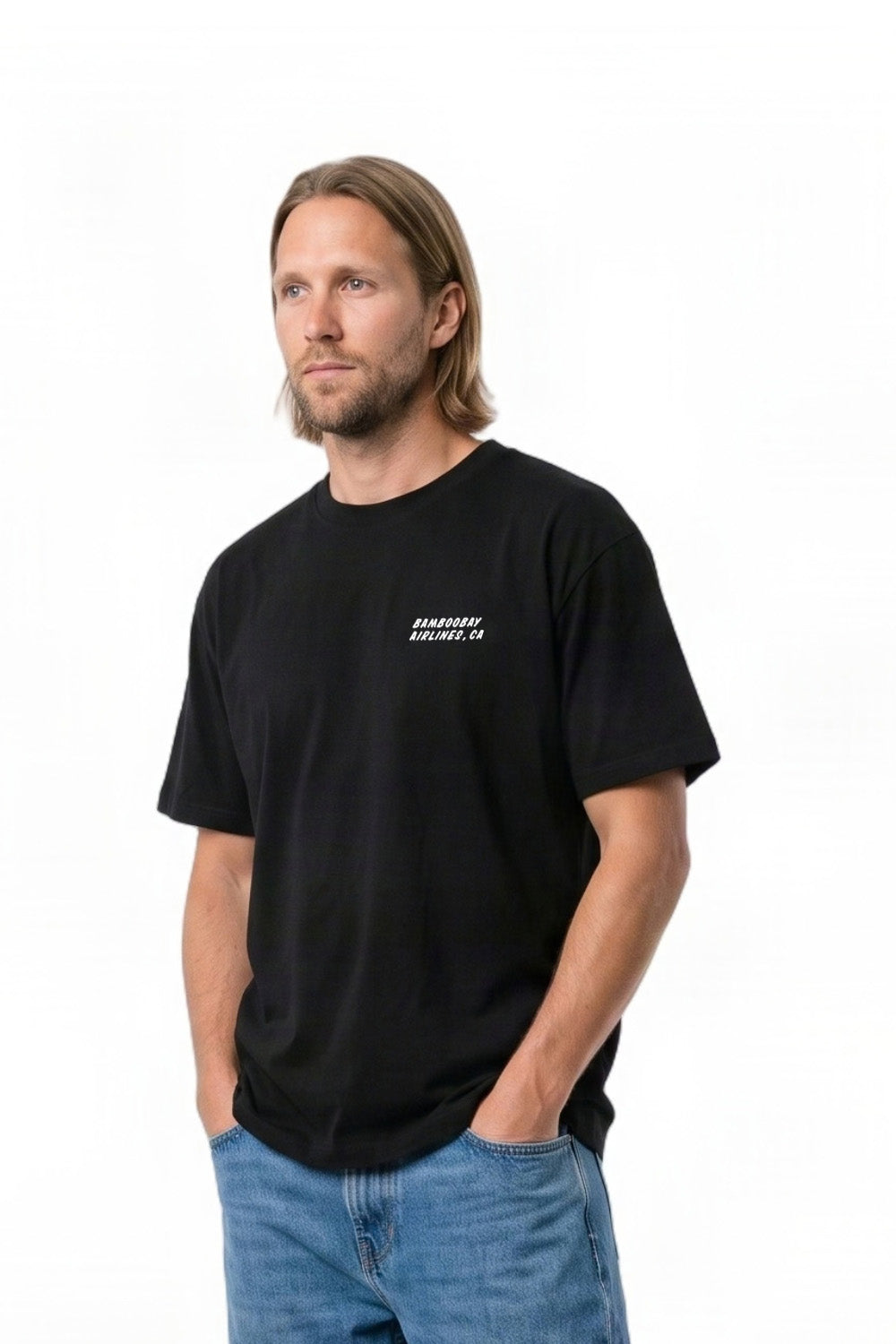 BamBooBay Seaplane Mens T-Shirt Black