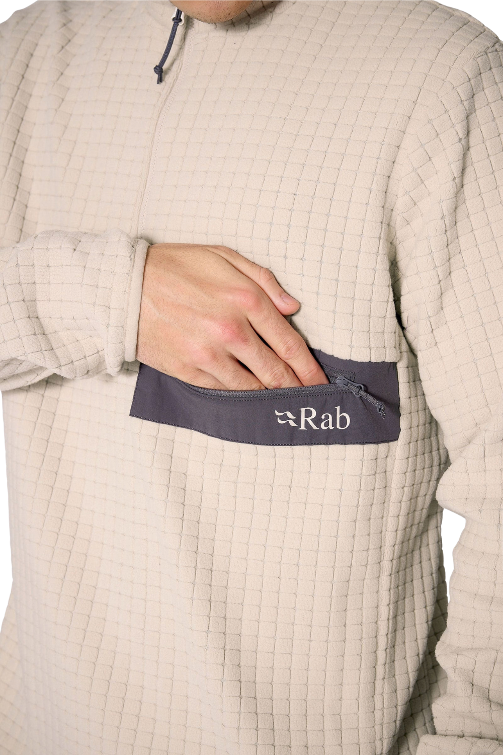 Rab Ramshaw Pull-On Mens Half Zip Fleece Pebble