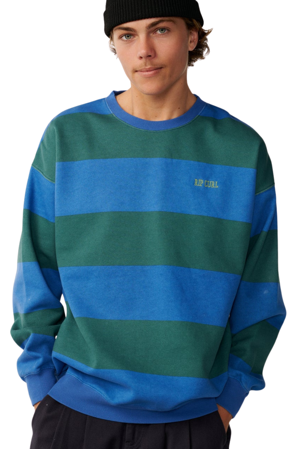 Rip Curl Disorder Mens Stripe Crew Riverside