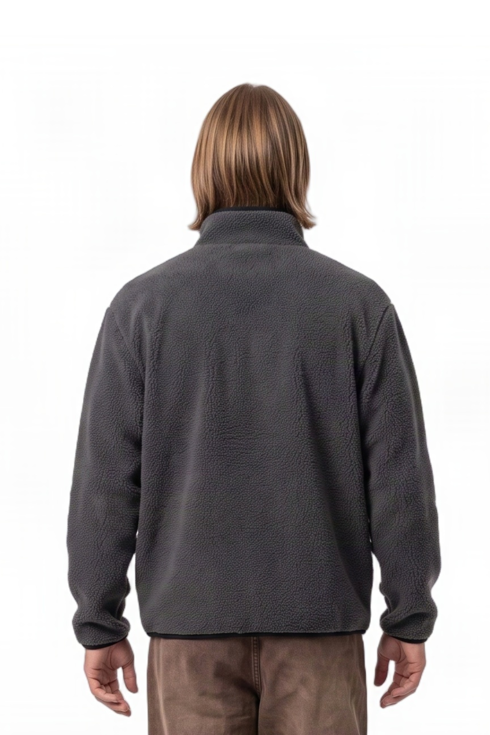 BamBooBay Haytor Mens Full Zip Sherpa Fleece Grey/Green