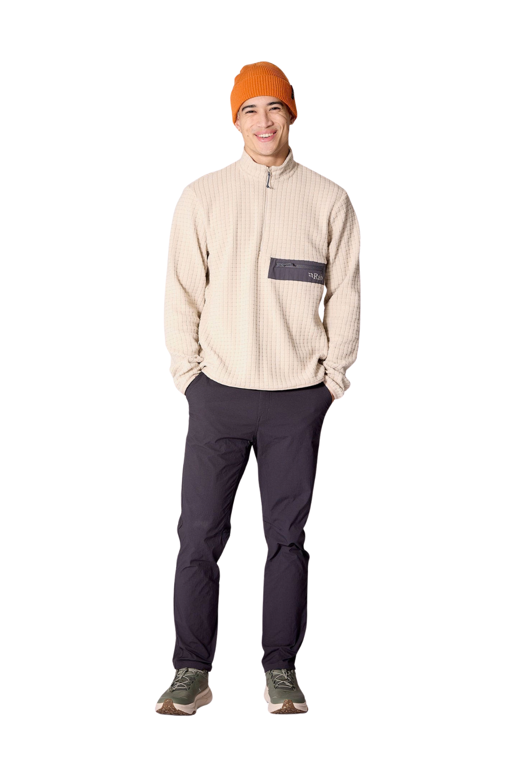 Rab Ramshaw Pull-On Mens Half Zip Fleece Pebble