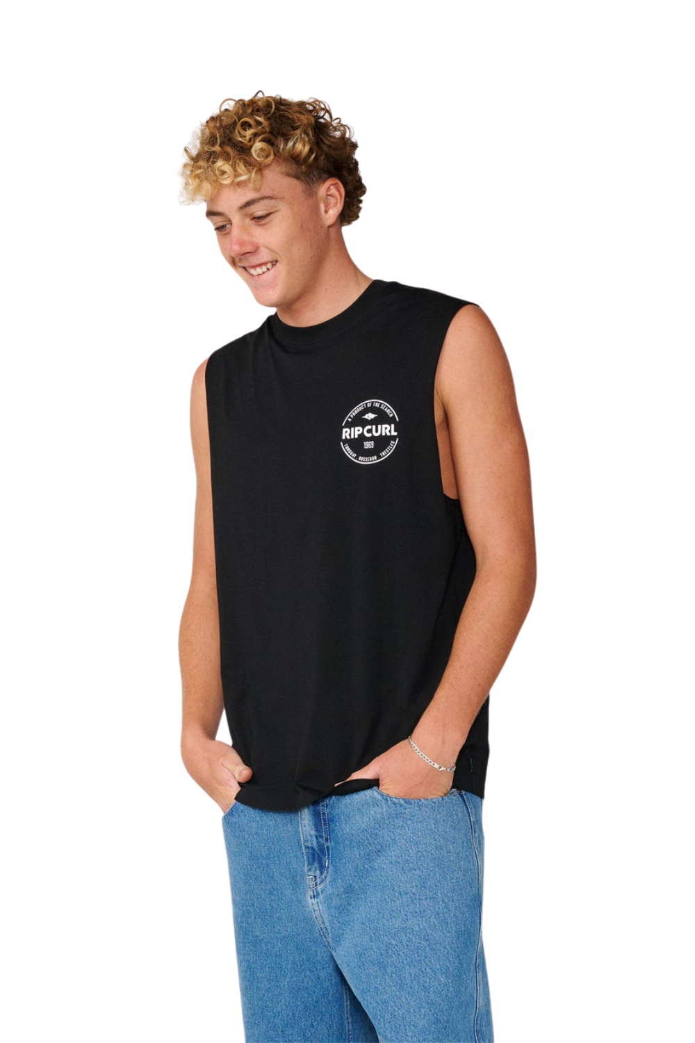 Rip Curl Staple Mens Muscle Vest Black