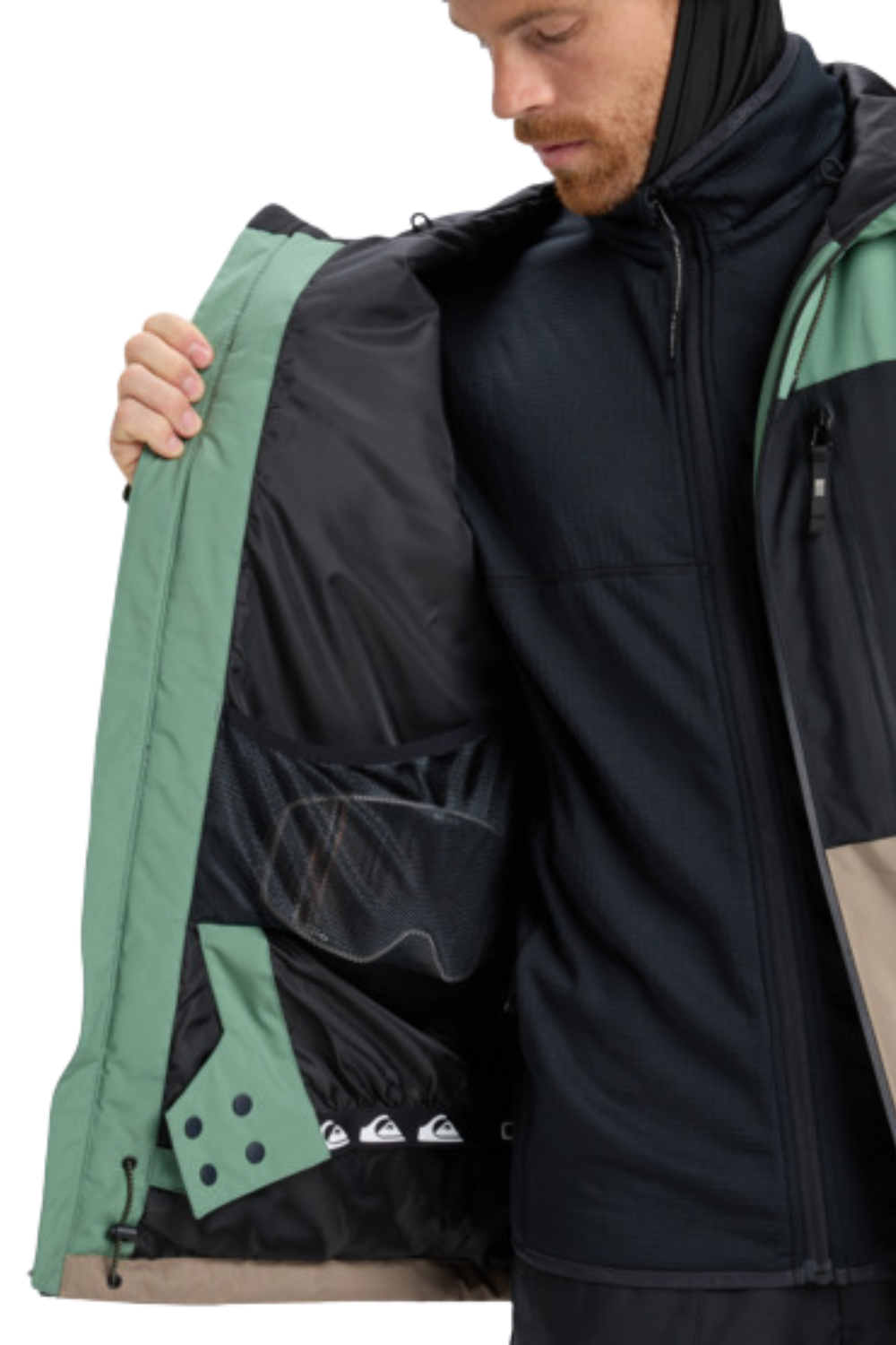Quiksilver Mens Sycamore Block 20K Technical Snow Jacket Dark Ivy
