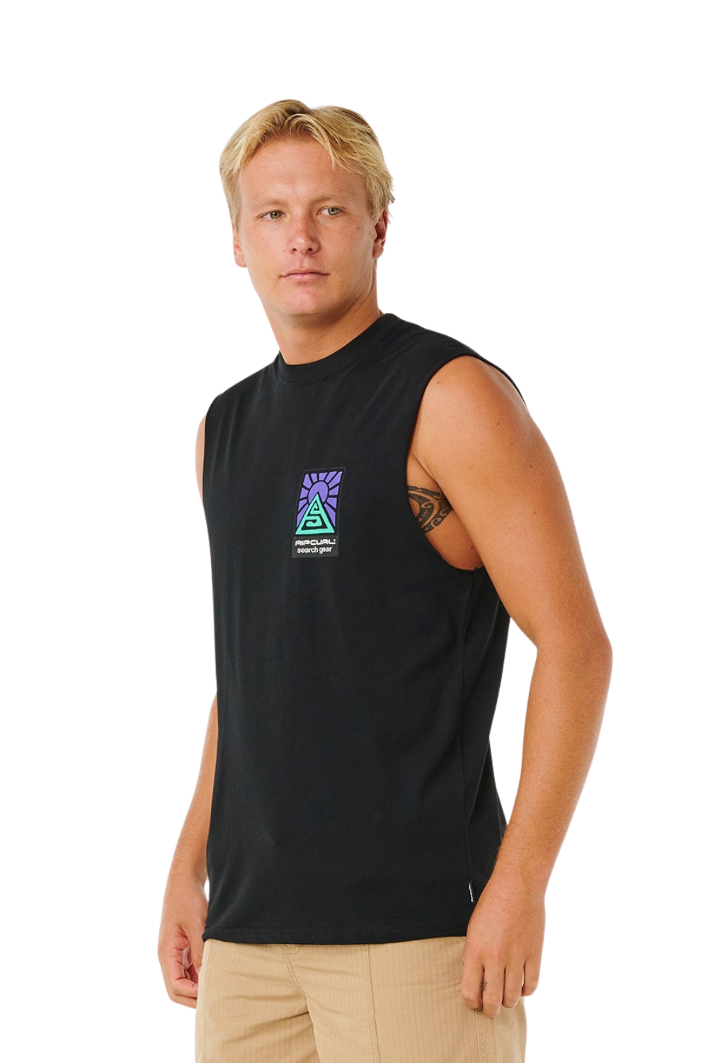 Rip Curl Search Dawn Muscle Mens T-Shirt Black