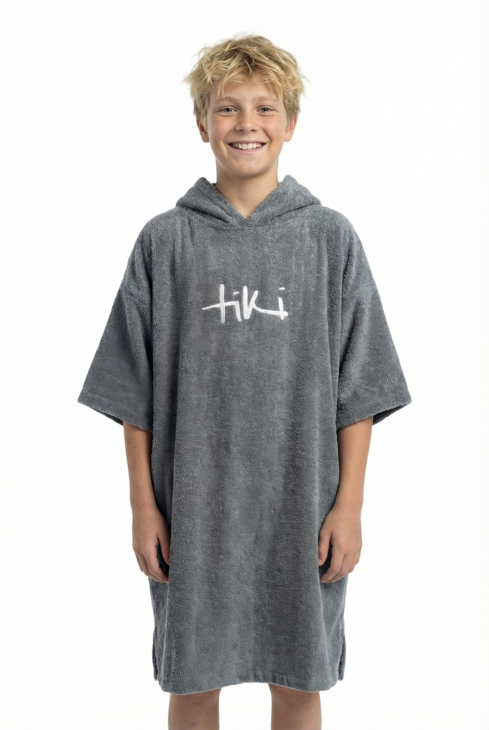 Tiki Junior Hooded Change Robe Grey