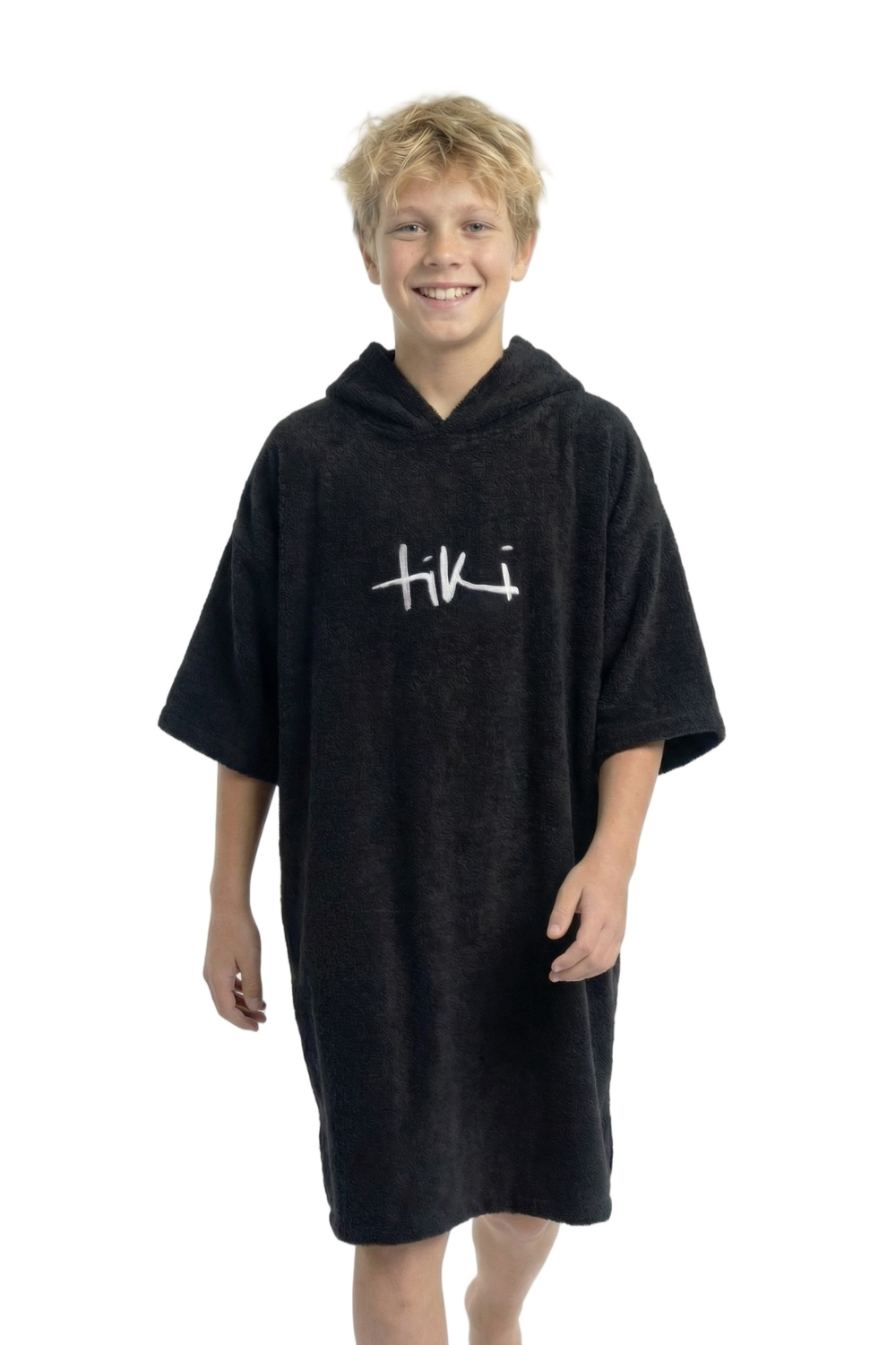 Tiki Junior Hooded Change Robe Black