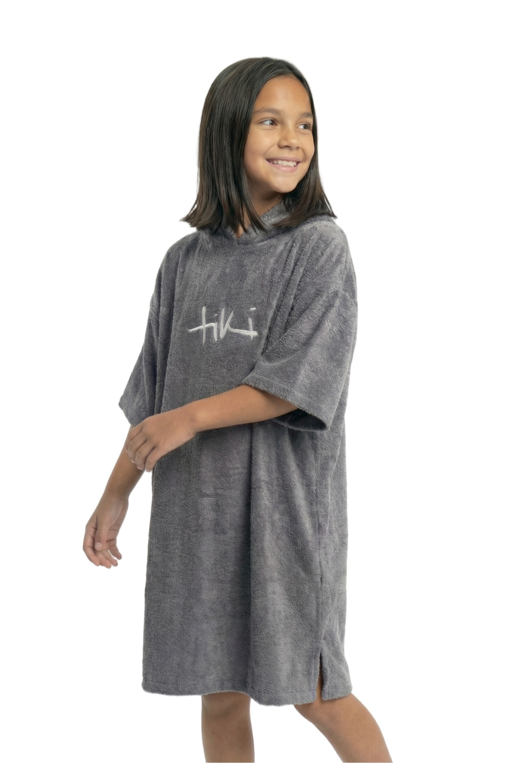 Tiki Junior Hooded Change Robe Grey