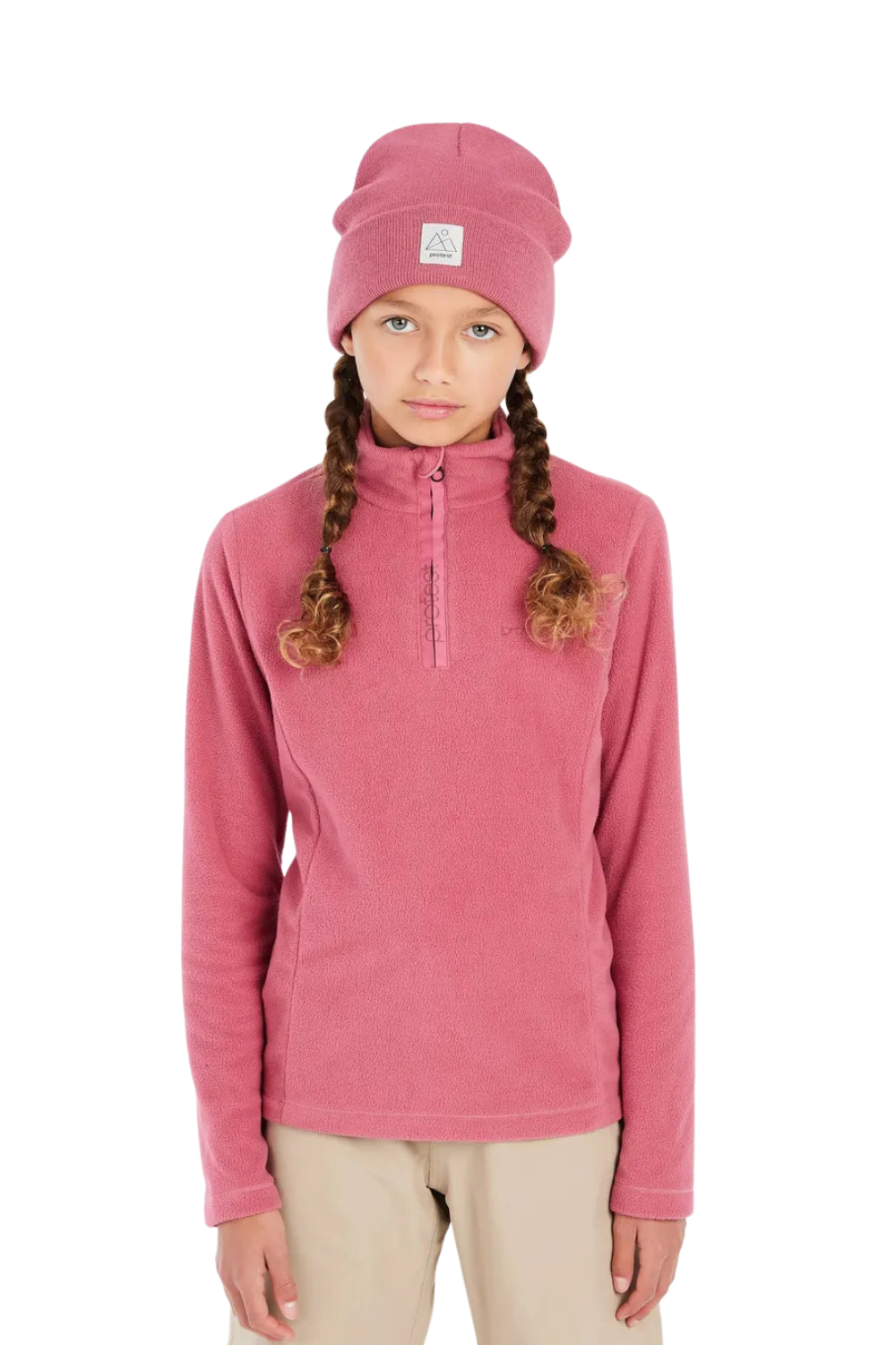 Protest Mutey Junior 1/4 Zip Top Rose Dust