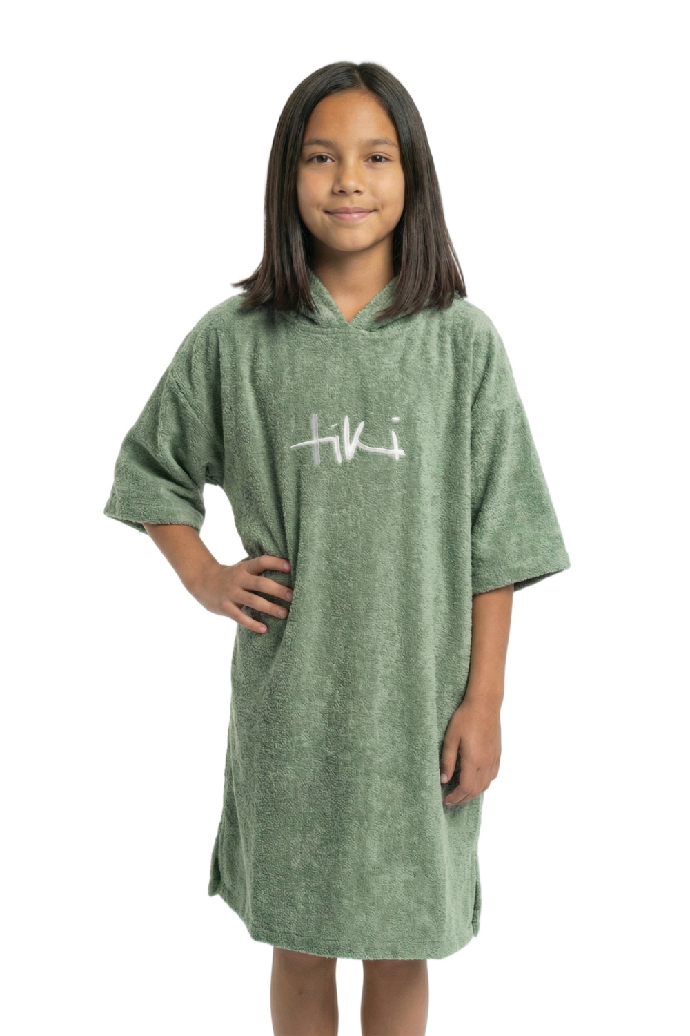 Tiki Junior Hooded Change Robe Sage
