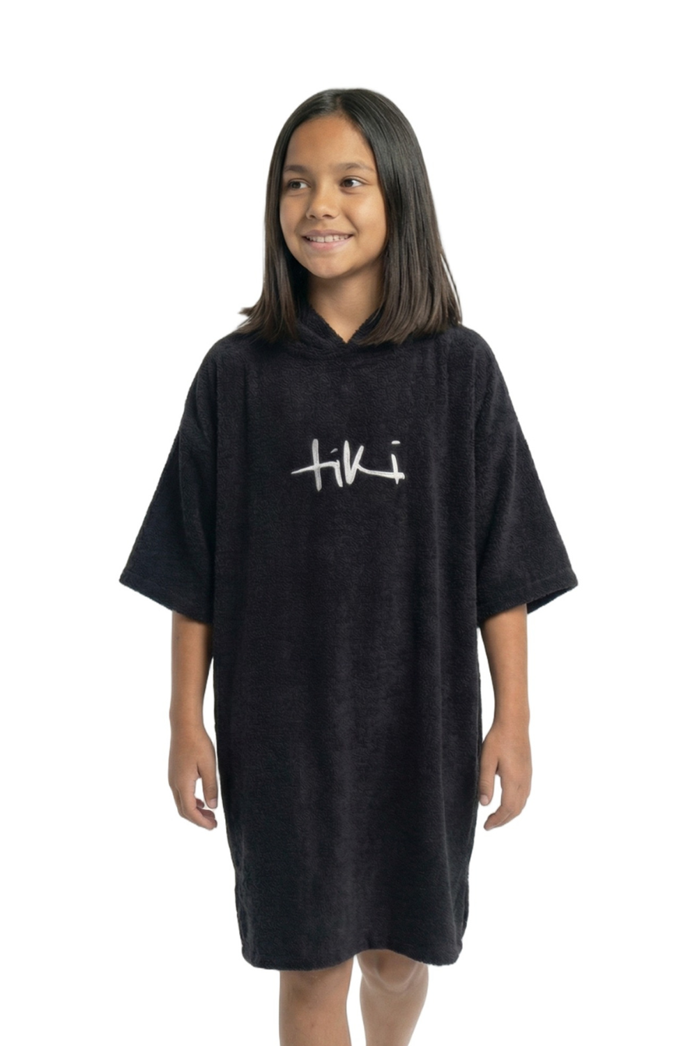 Tiki Junior Hooded Change Robe Black