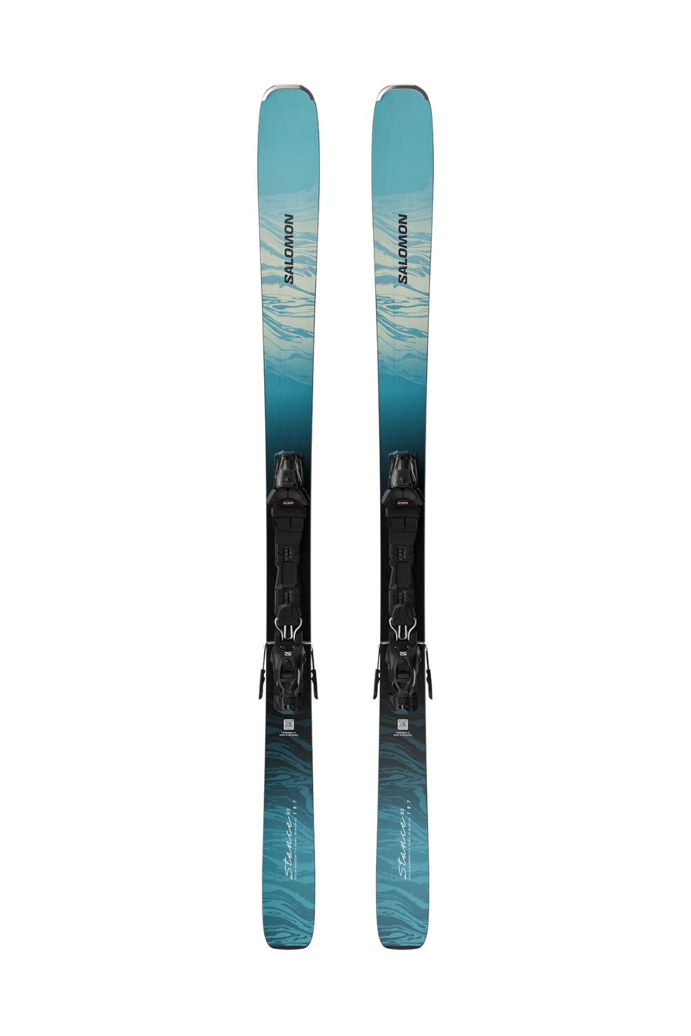 Salomon E Stance W 80 Skis + M10 GW L80 Bindings Alaskan Blue/Porcelain