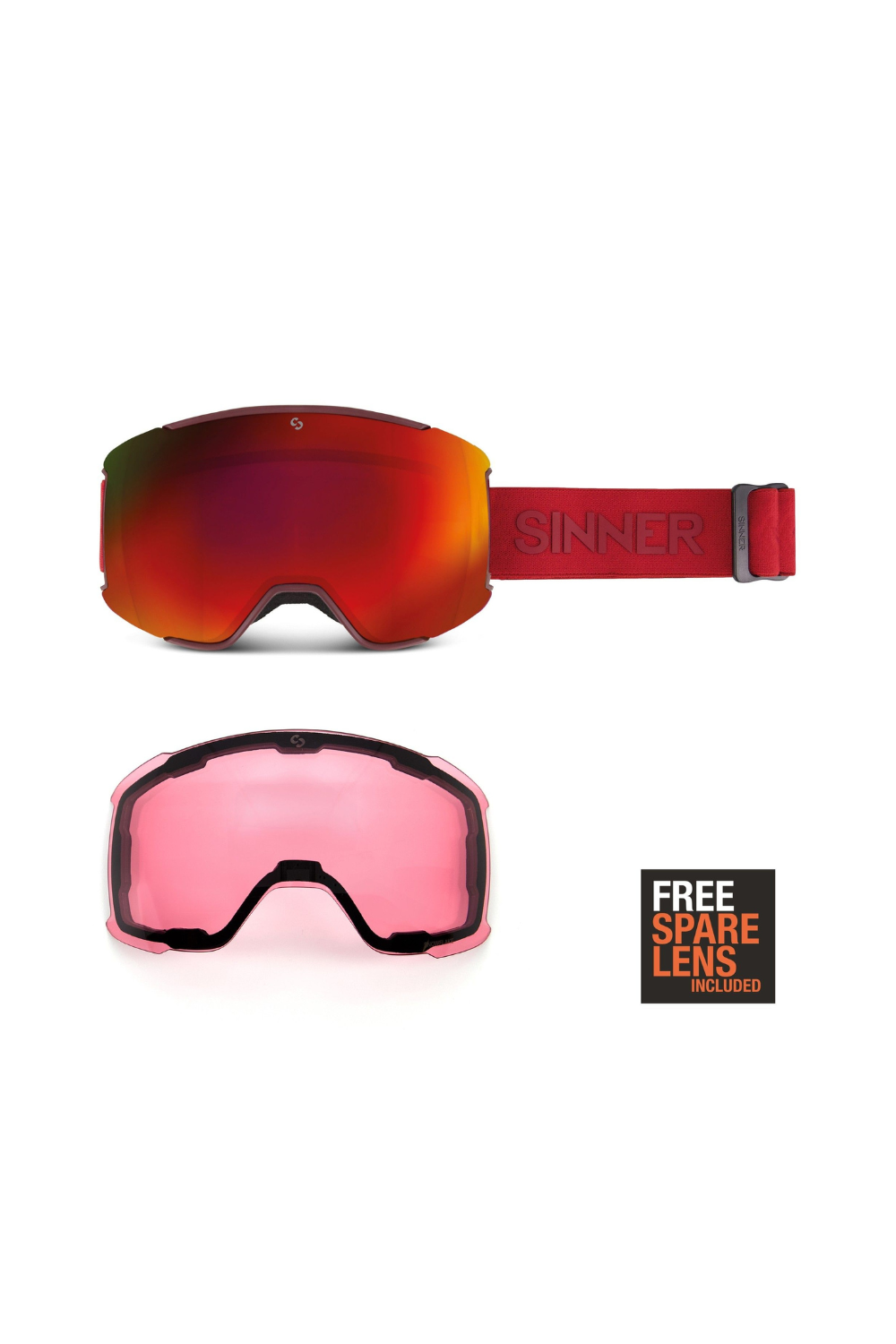 Sinner Snowflake Snow Goggles Matte Burgundy