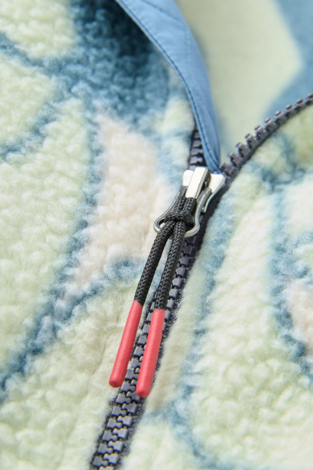 Passenger Home Womens Full Zip Sherpa Fleece Slower Rhythms Stormy Blue