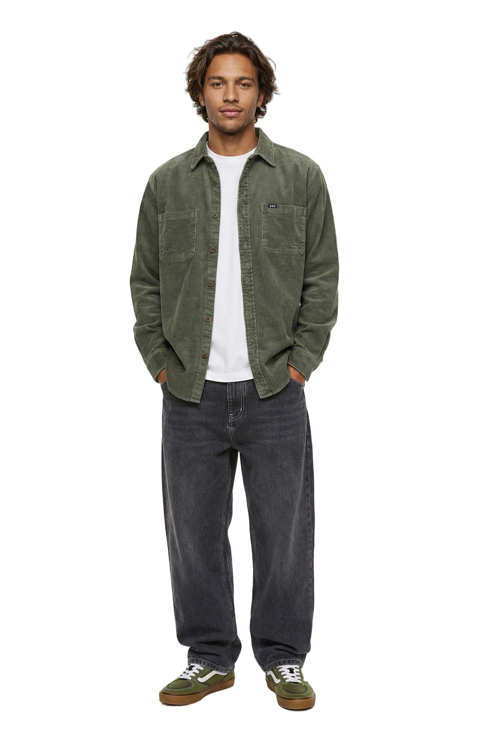 BamBooBay Chill Cord Long Sleeve Shirt Olive