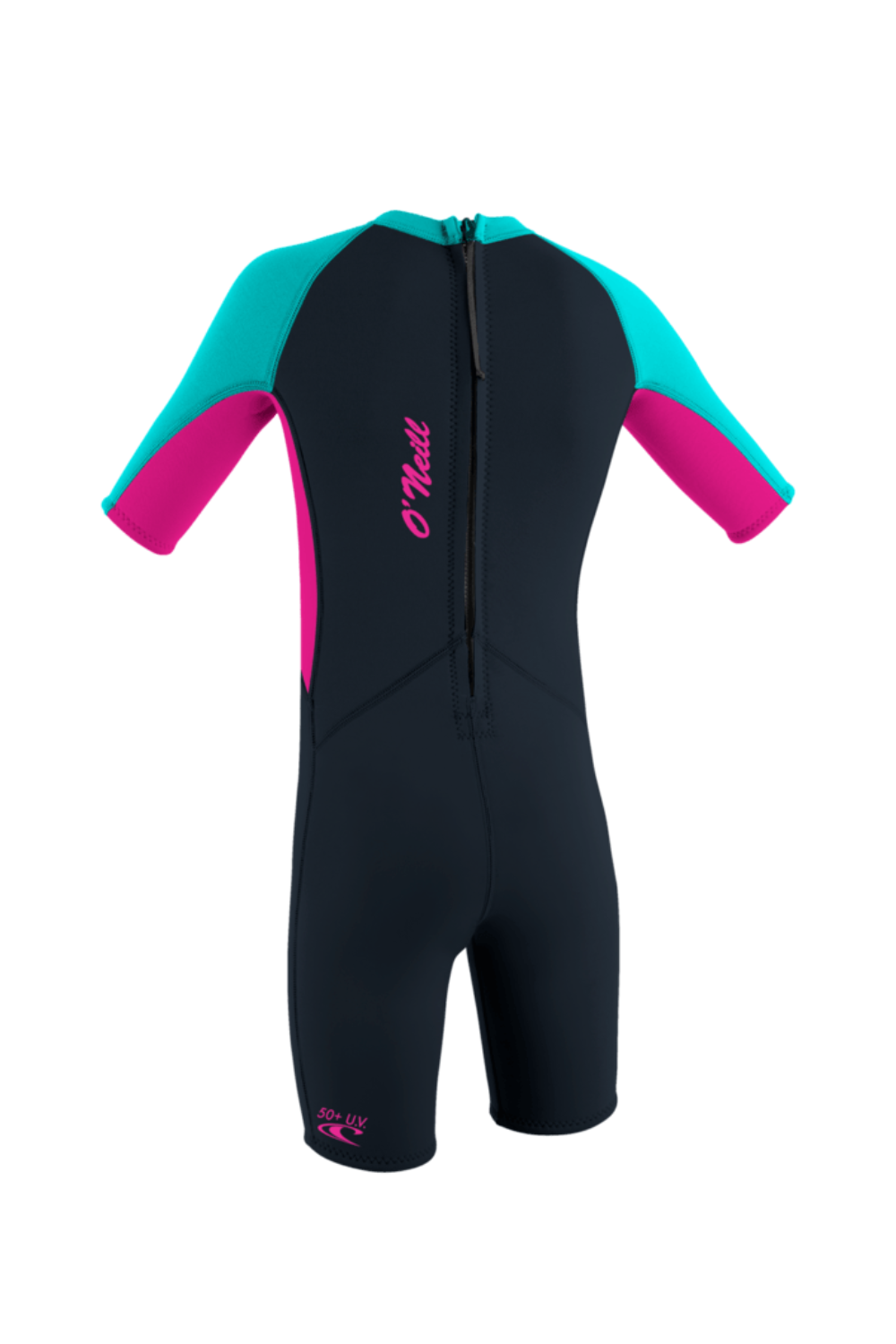 O'Neill Reactor-2 2mm Toddler Spring Wetsuit Back Zip Short Sleeve Slate/Berry/Light Aqua