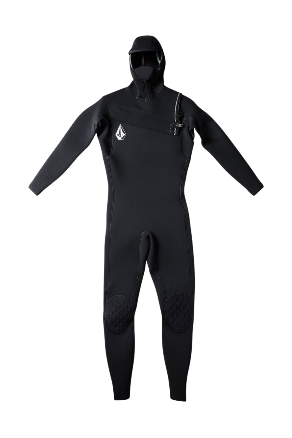 Volcom Modulator Mens 4/3 Hooded Chestzip Wetsuit Black