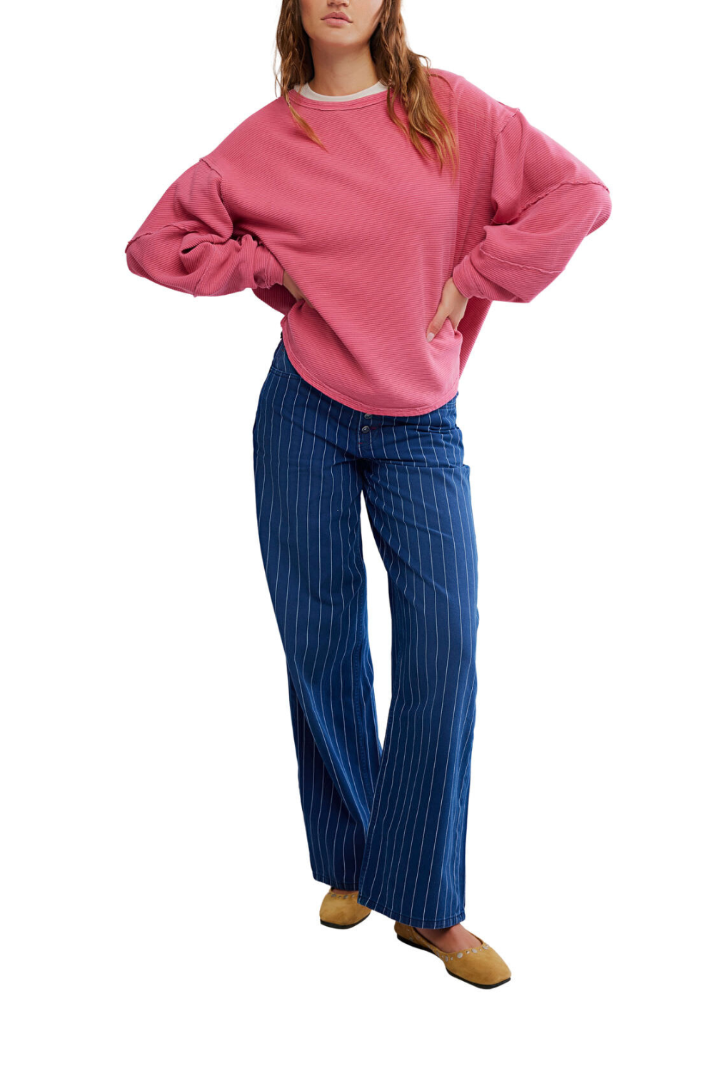 Free People Total Eclipse Tee Hibiscus Pop