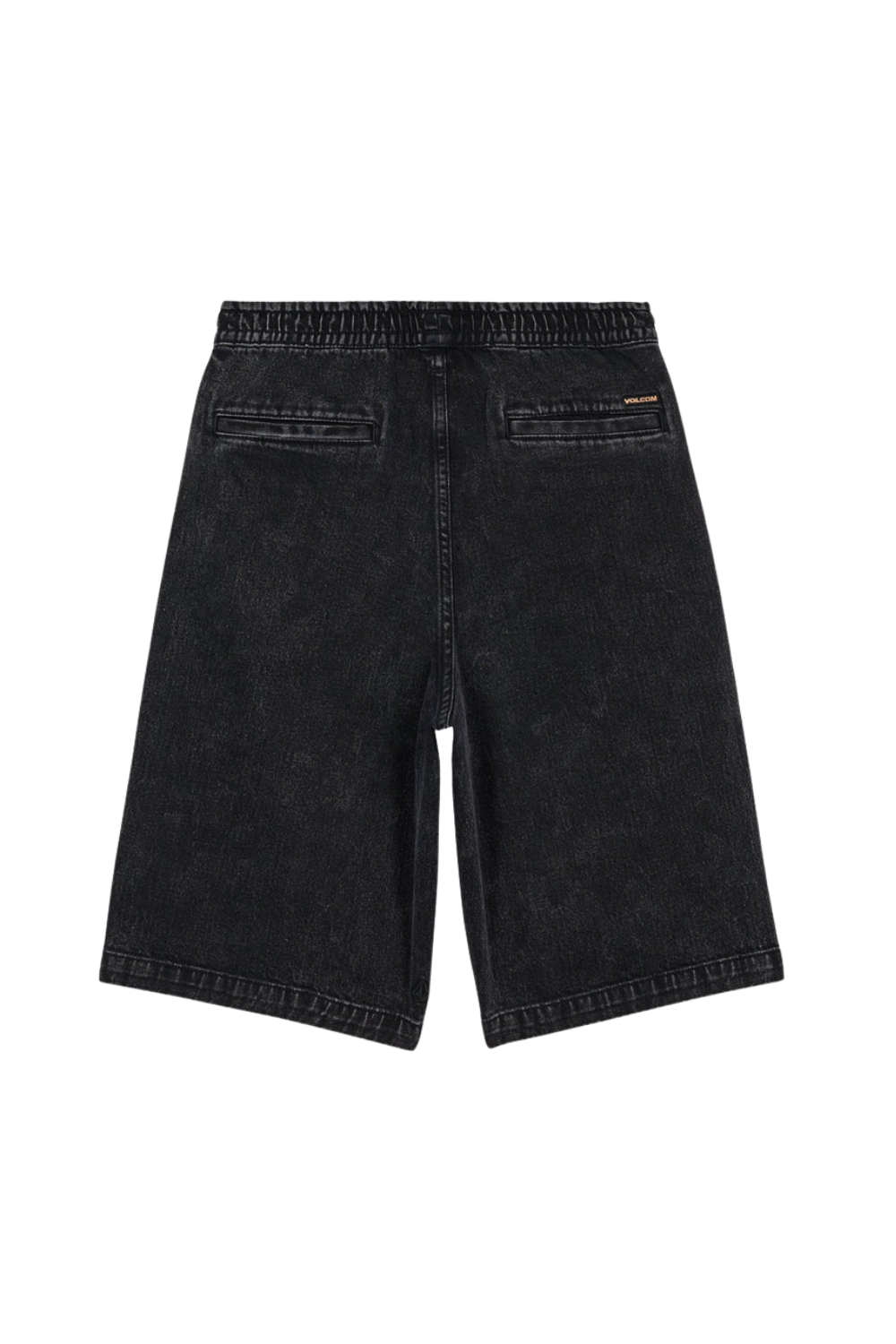 Volcom Freazy Loose Denim Mens Elasticated Waist Shorts Blackity Black