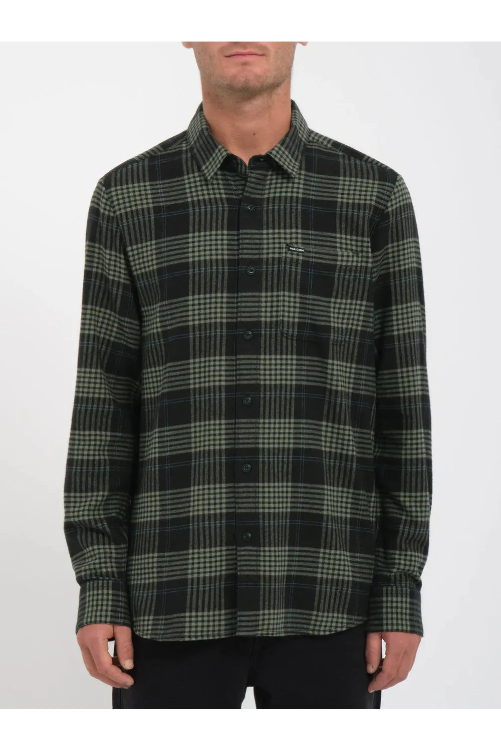 Volcom Caden Plaid Long Sleeve Shirt Black